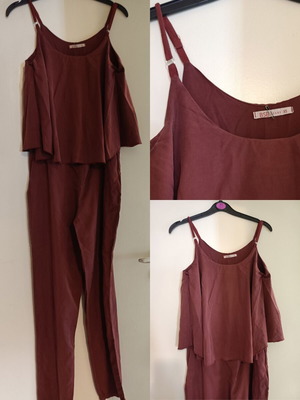 BSB one-piece jumpsuit new, size XS-S, brown and red