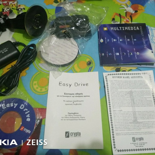 Crypto GPS used with suction cup, sticker, clip and car charger