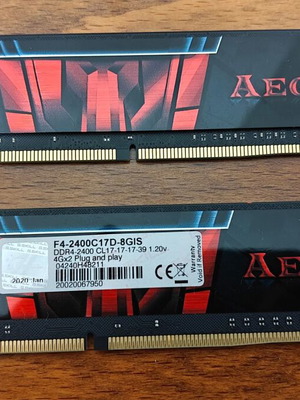 G.Skill Aegis DDR4 8GB RAM 2x4GB μεταχειρισμένο, σετ μνήμης για επιτραπέζιο υπολογιστή