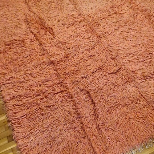Flokati rug like new, handmade, 178x210 cm, wool