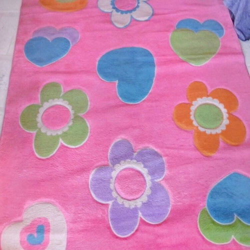 Ibiza kids rug by Tzikas Carpets like new, pink embossed 1.7x2.4 m