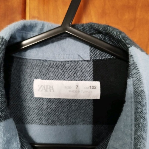 Zara kids shirt plaid flannel like new, size 122 cm