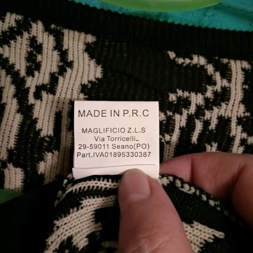 Cardigan new medium with ecru and black pattern