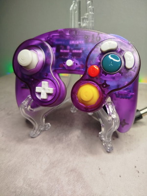 GameCube controller new, transparent purple