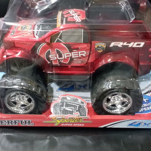 Toy Car new, elevated pickup truck, red plastic