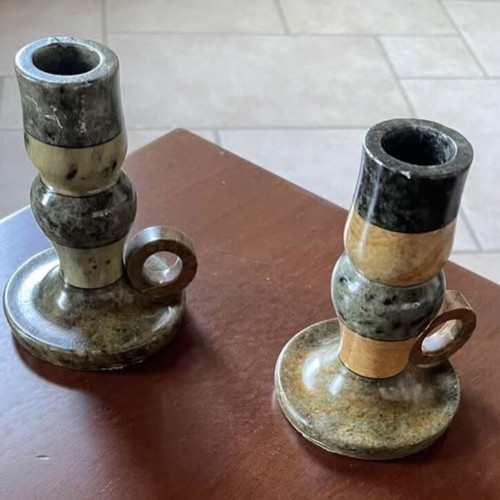Alabaster Egyptian Candle Holders like new, handmade