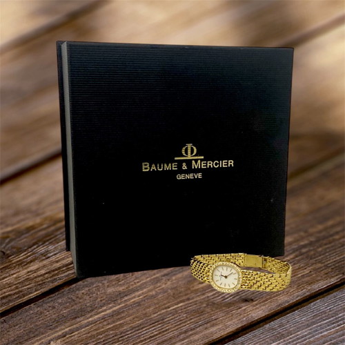 Baume Mercier ρολόι κοσμήμα ολόχρυσο 14 καράτια σαν καινούργιο με μπριγιάν
