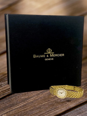 Baume Mercier ρολόι κοσμήμα ολόχρυσο 14 καράτια σαν καινούργιο με μπριγιάν
