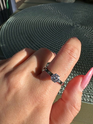 Monopetro ring made of stainless steel new, silver with strass