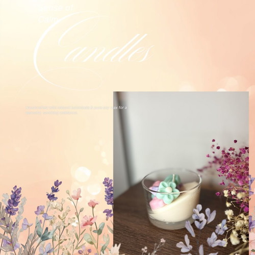 Handmade Soy Candle with Flowers Aromatic