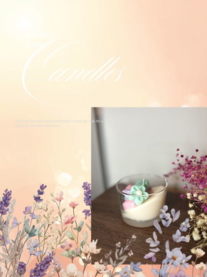 Handmade Soy Candle with Flowers Aromatic