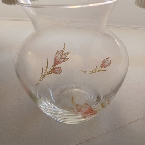 Vintage glass romantic jars with flowers & butterfly tealight holder