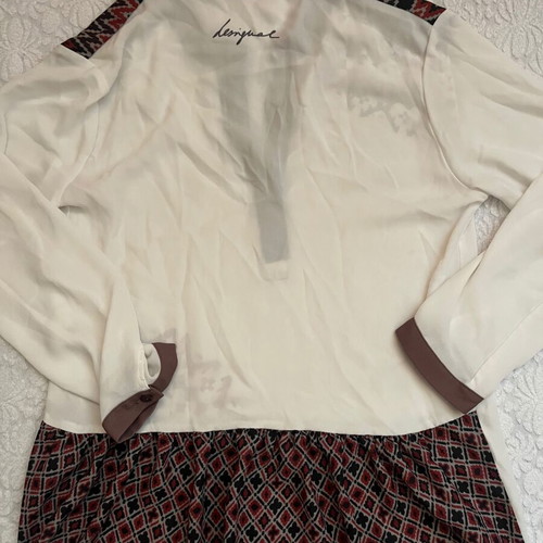 Desigual women's shirt like new, white and brown, size XS