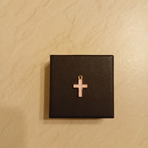 Cross pendant like new, pink gold for necklace or bracelet