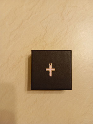 Cross pendant like new, pink gold for necklace or bracelet