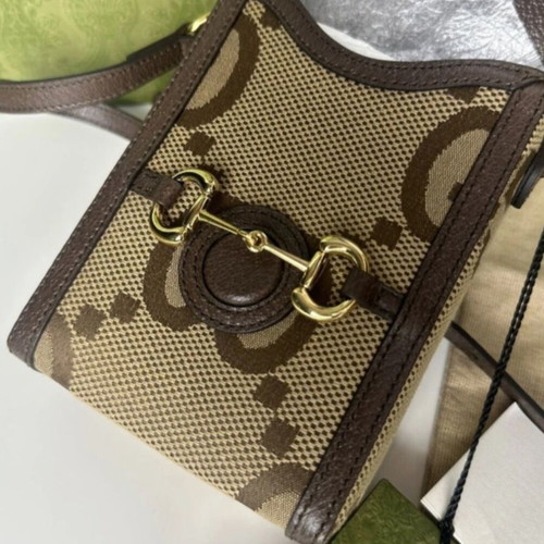 Gucci Mini Horsebit 1955 Shoulder Bag New Brown
