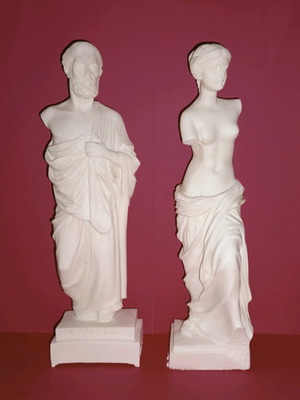 Statues used, pack of 3, alabaster