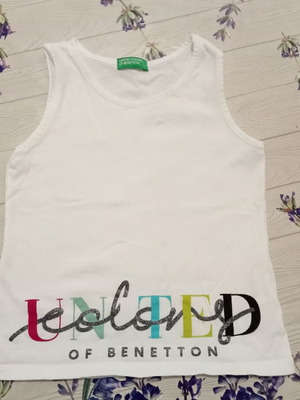 Benetton Summer Tank Top XS 4-5 Years White Like New