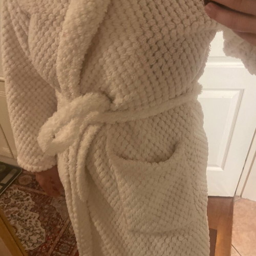White unisex house robe with very soft fabric