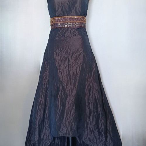 Vitsio evening maxi dress like new, taffeta brown and black