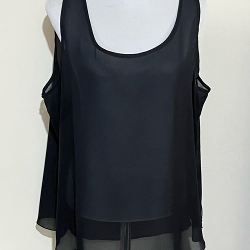 Dina muslin blouse and two tops set size XL like new, black and blue