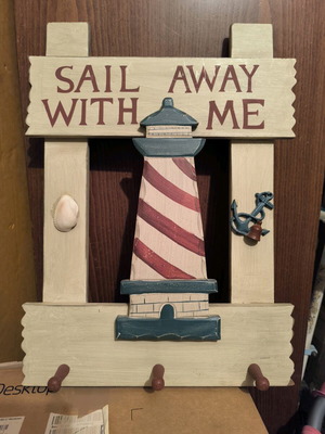 Wooden hanger like new with nautical design