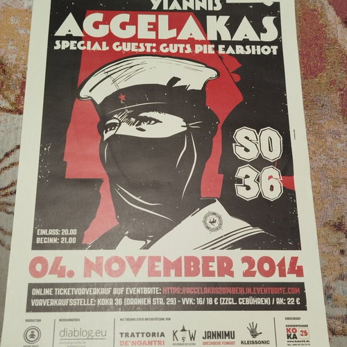 Yiannis Aggelakas Official Live Poster Berlin 2014 Mint Condition