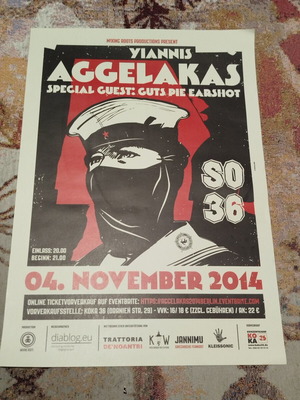 Γιάννης Αγγελάκας Επίσημο Live Poster Βερολίνο 2014 Καινούργιο