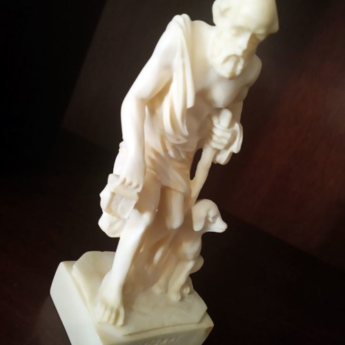 Alabaster figurines of Diogenes and Archimedes new, handmade
