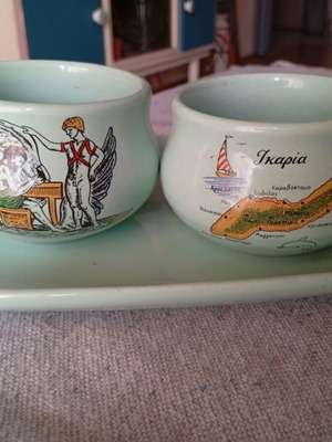 Retro Ikaria Coffee Cup Set porcelain, like new
