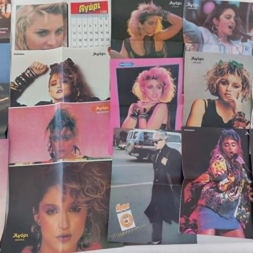 Madonna posters used, 23 from 1980s Blek Agori magazines