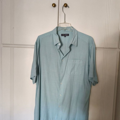Men's shirt like new, blue and green, cotton fabric
