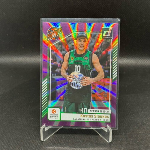 2024-25 Panini EuroLeague Donruss Sloukas Highlights Purple/99 Panathinaikos like new