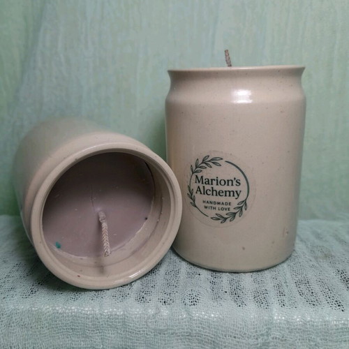Soy candles in durable ceramic container, new, with fragrances
