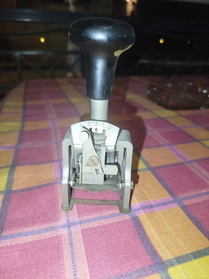 Vintage Metal Numbering Stamp used, fully functional office equipment