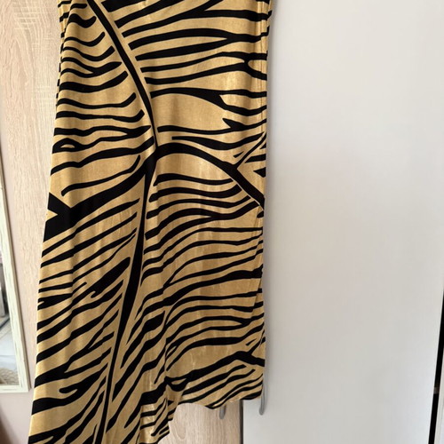 H&M midi satin skirt with elastic, used, medium
