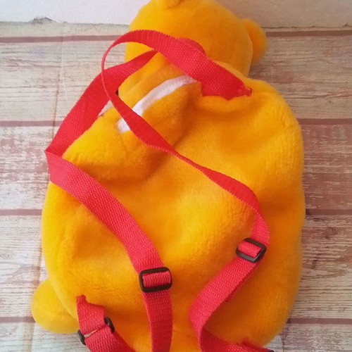 Winnie the Pooh plush velvet children's backpack used