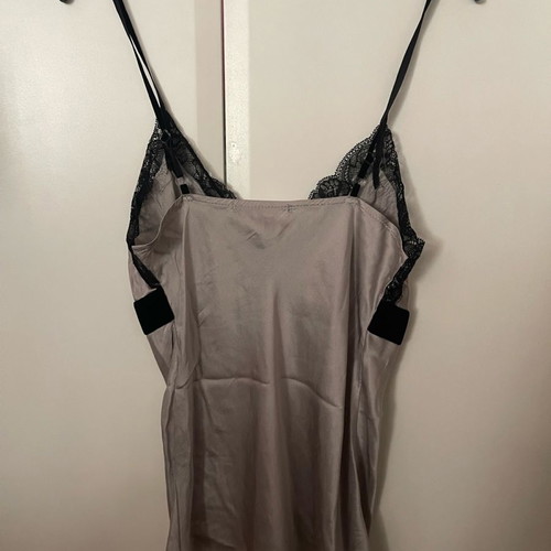 Silk slip top Jad used, grey silver, size S