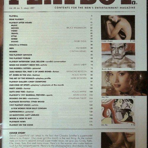 Playboy May 1997 magazine used with Claudia Schiffer and supermodels