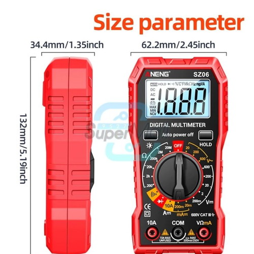 ANENG SZ06 Digital Multimeter 2000 Measurements AC/DC Voltmeter Ammeter LCD new