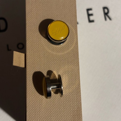 Hugo Boss cufflinks yellow enamel and silver metal like new