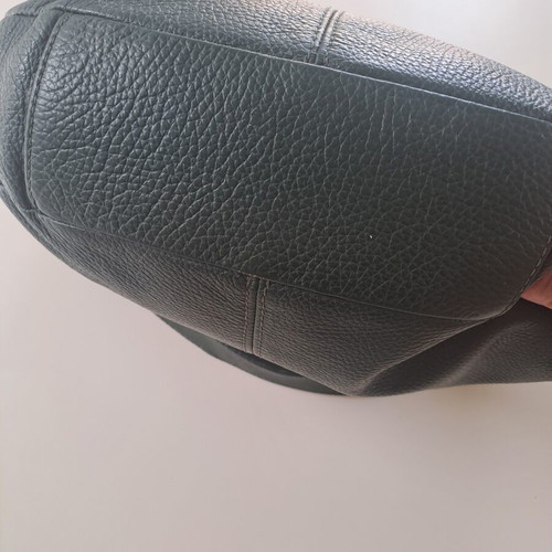 Leather shoulder bag like new, dark green, 35x30x9cm