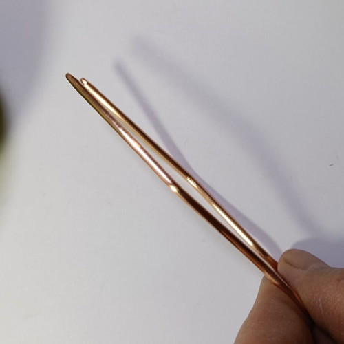 Wavy Hair Fork handmade, new, copper, 12 cm