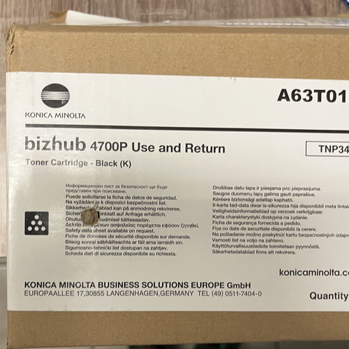 Konica Minolta TNP-34 Genuine Laser Printer Toner Black 20000 Pages