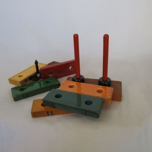 Kouvalias vintage wooden educational clock toy 1970s used