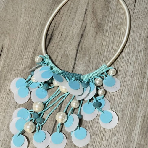 Necklace new in turquoise color with beads