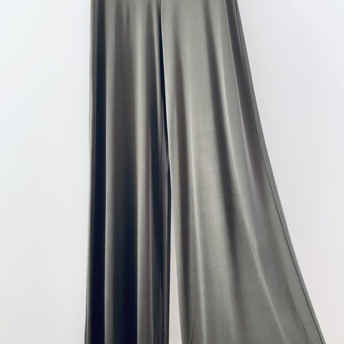 Stelios Koudounaris jersey wide-leg pants, olive color, size S