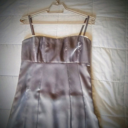 Dress with shiny silver fabric like new, small-medium
