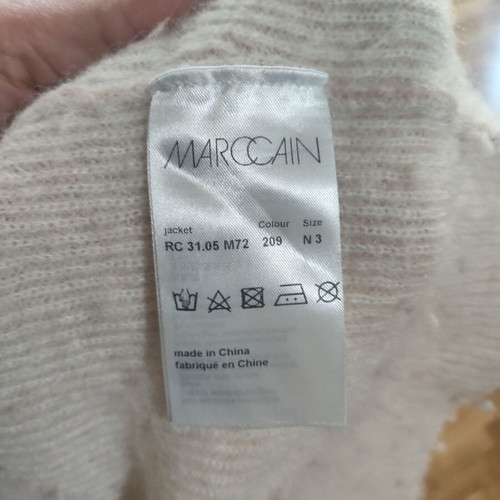 MarcCain white pink wool alpaca cardigan size M/L like new