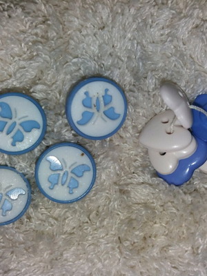 Бутони като нови, комплект от 10 с сини и бели нюанси